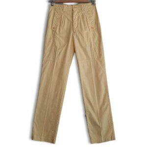 Vintage 80's PARIANI 100% Cotton Casual Pants Pastel Yellow Sz XS Flawed